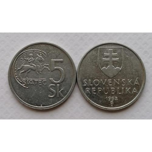 Словакия 5 крон 1994г.