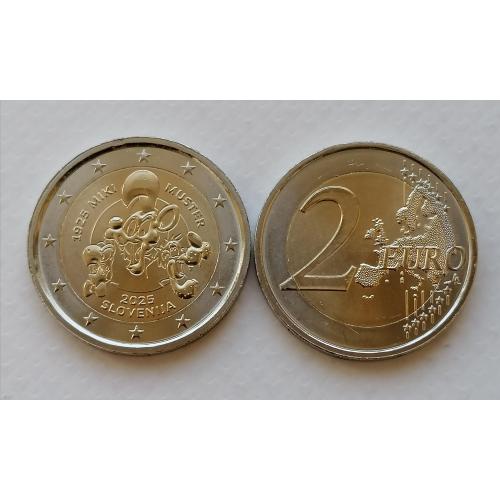 Словения 2 евро 2025г. Мики Мустер. 