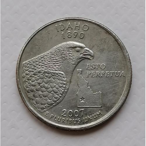 США 1/4 доллара 2007г. Айдахо. Метка P. 