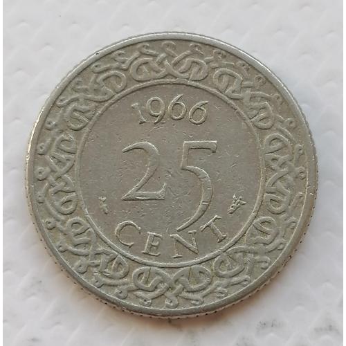 Суринам 25 центов 1966г.