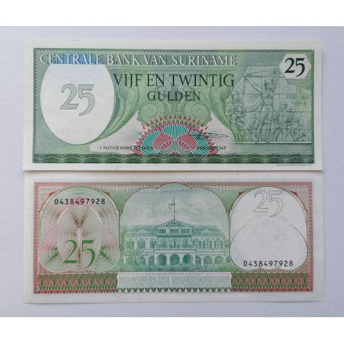 Суринам 25 гульденов 1985г. UNC. 