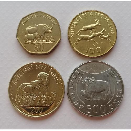 Танзания 4 монеты 2012-15гг.