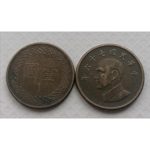 Тайвань 1 доллар 1987г.