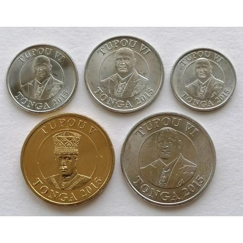 Тонга 2015г. 5 монет.