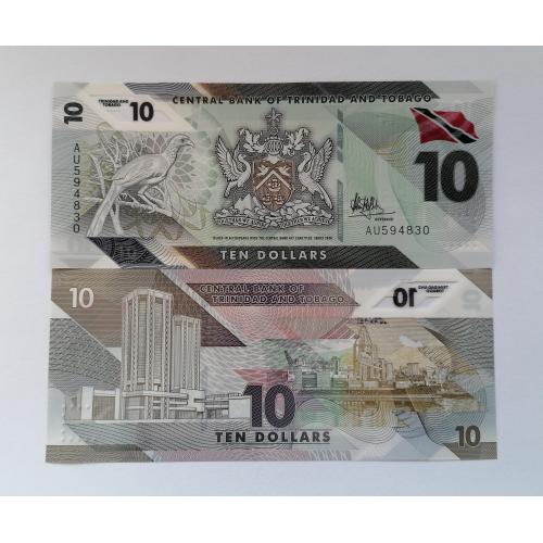 Тринидад и Тобаго 10 долларов 2020г. UNC. Polimer. 