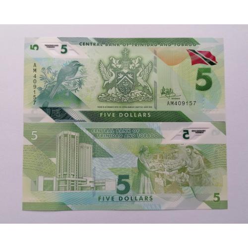 Тринидад и Тобаго 5 долларов 2020г. UNC. Polimer. 