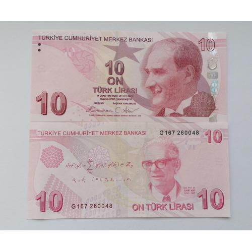 Турция 10 лир 2009(2025)г. UNC. 