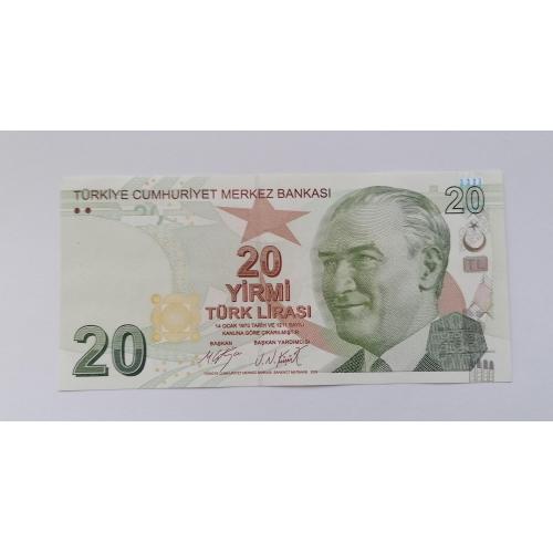 Турция 20 лир 2009г. aUNC. 