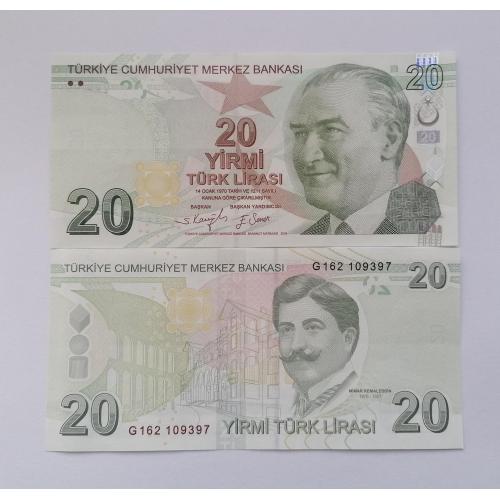 Турция 20 лир 2022г. UNC. 