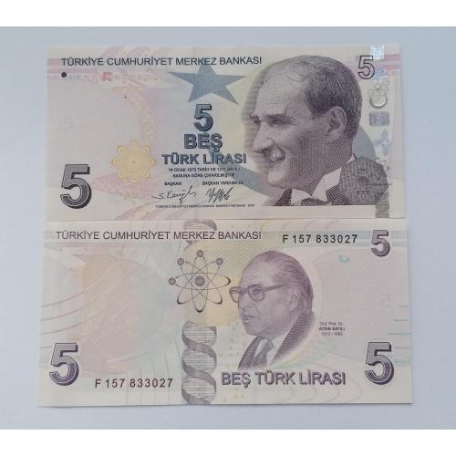 Турция 5 лир 2021г. UNC. 