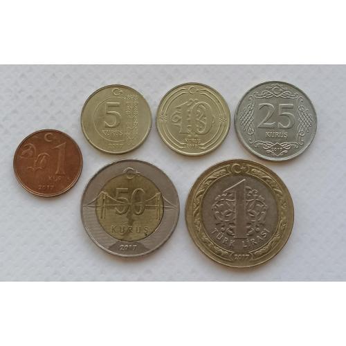 Турция 6 монет 2017г.