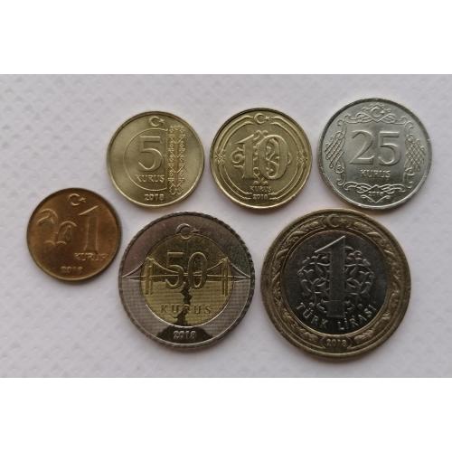 Турция 6 монет 2018г.