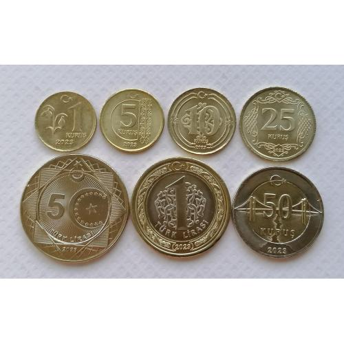 Турция набор 7 монет 2023 г. 