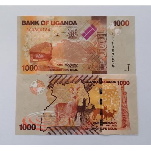 Уганда 1000 шиллингов 2017г. UNC. 
