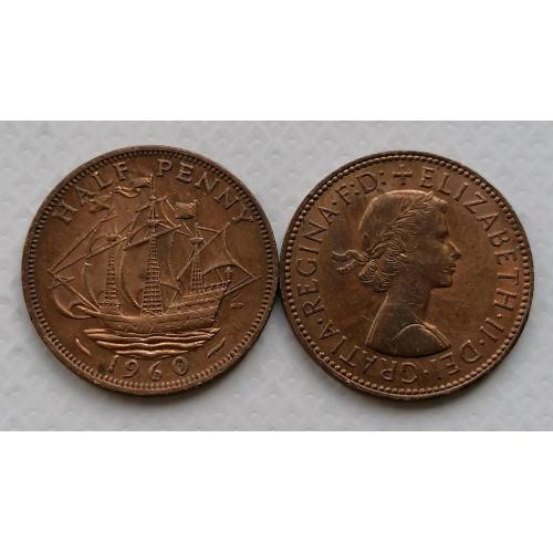 Великобритания 1/2 пенни 1960г.