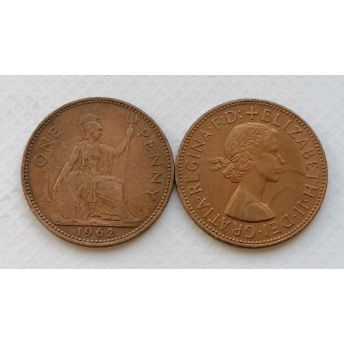 Великобритания 1 пенни 1962г.