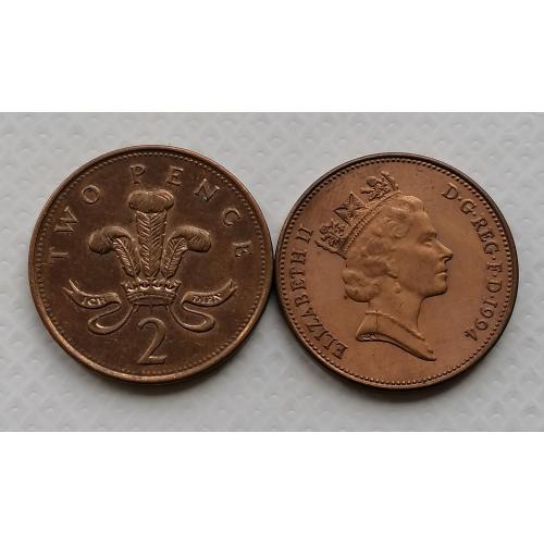 Великобритания 2 пенса 1994г.