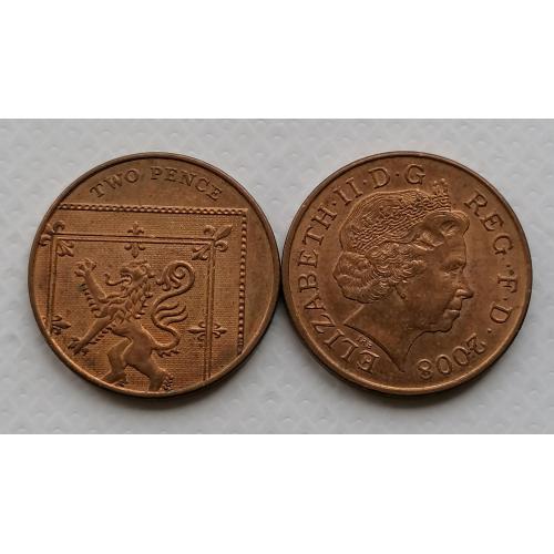 Великобритания 2 пенса 2008г.