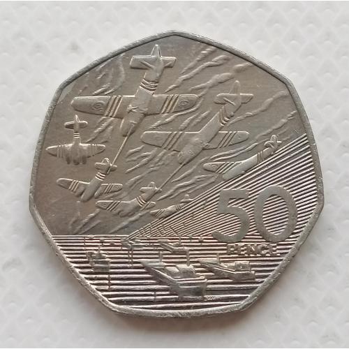 Великобритания 50 пенсов 1994г. Высадка в нормандии День Д. 