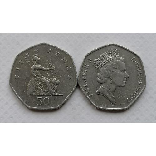 Великобритания 50 пенсов 1997г.