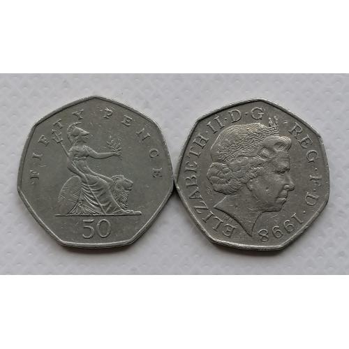 Великобритания 50 пенсов 1998г.