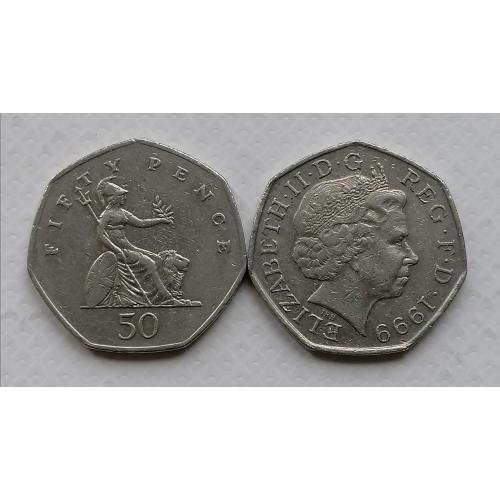 Великобритания 50 пенсов 1999г.