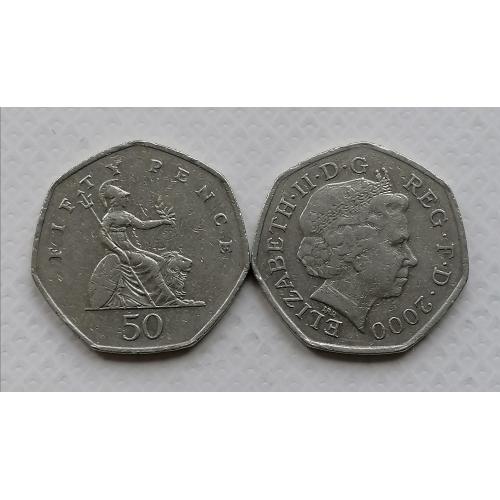 Великобритания 50 пенсов 2000г.