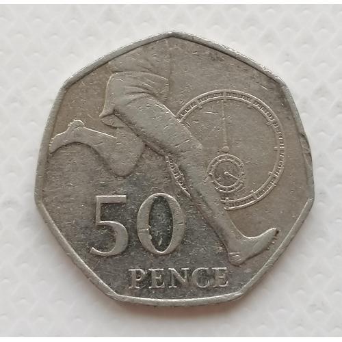 Великобритания 50 пенсов 2004г. Миля менее чем за 4 минуты. 