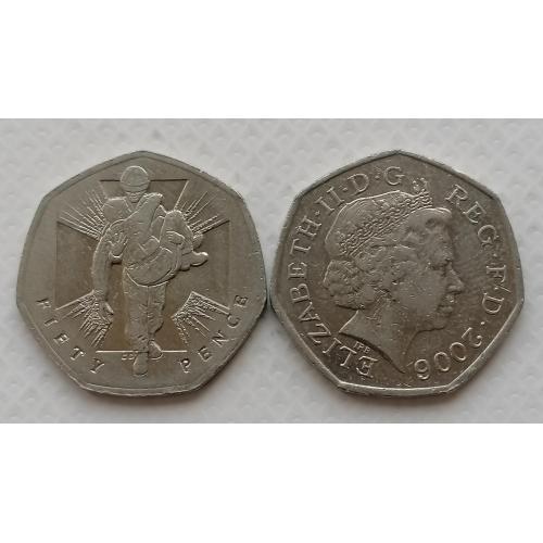 Великобритания 50 пенсов 2006г. Героически акт. 