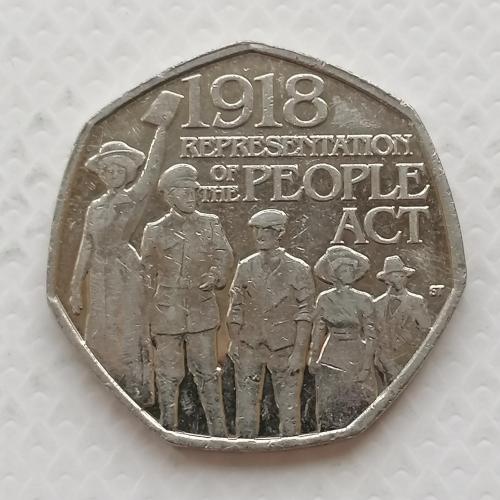 Великобритания 50 пенсов 2018г. Представление закона о народе