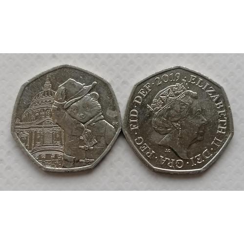 Великобритания 50 пенсов 2019г. Паддингтон в церкви Св. Павла. 