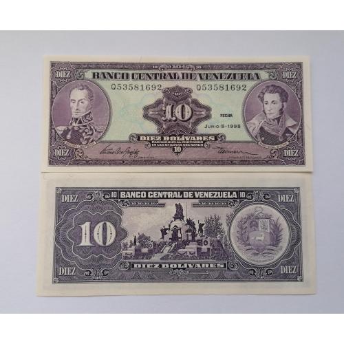 Венесуэла 10 боливаров 1995г. UNC. 