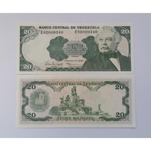 Венесуэла 20 боливар 1998г. UNC. 