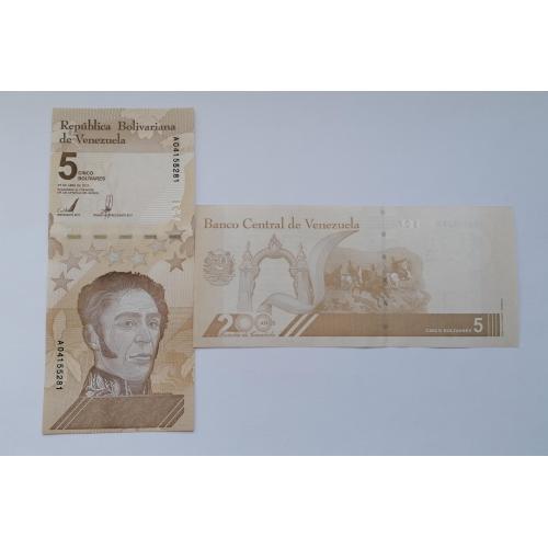 Венесуэла 5 боливар 2021(2022)г. UNC. 