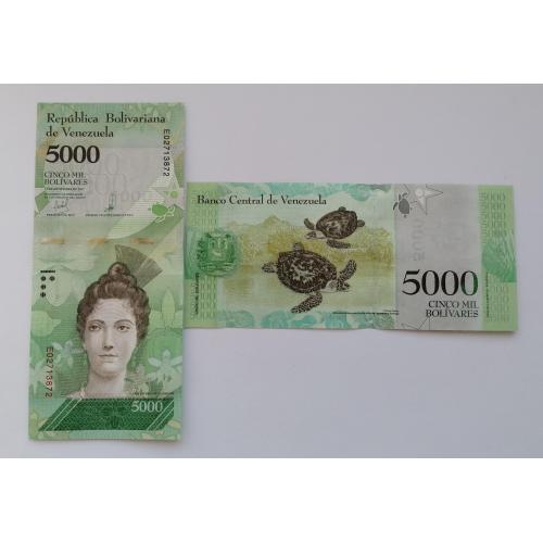 Венесуэла 5000 боливаров 2017г. UNC. 