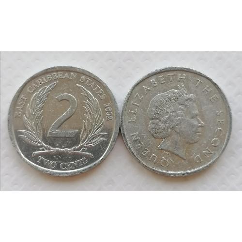 Восточные Карибские Штаты 2 цента 2002г.