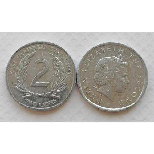 Восточные Карибские Штаты 2 цента 2004г.