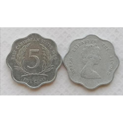 Восточные Карибские Штаты 5 центов 1999г. 
