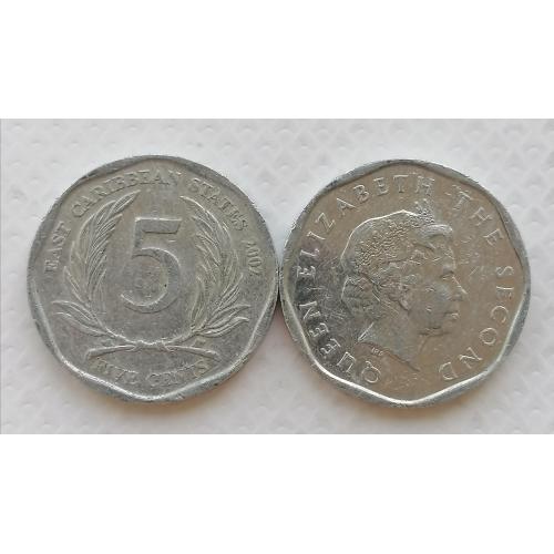 Восточные Карибские Штаты 5 центов 2002г.