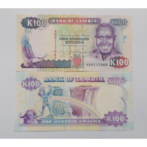 Замбия 100 квача 1991-92гг. UNC. 