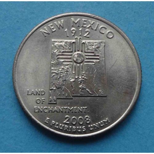 25 центов 2008 года США Нью-Мексико (55)