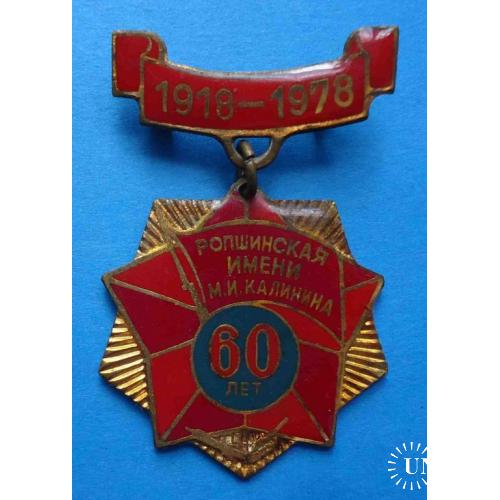 60 лет Ропшинская имени Калинина дивизия 1918-1978 Ветеран