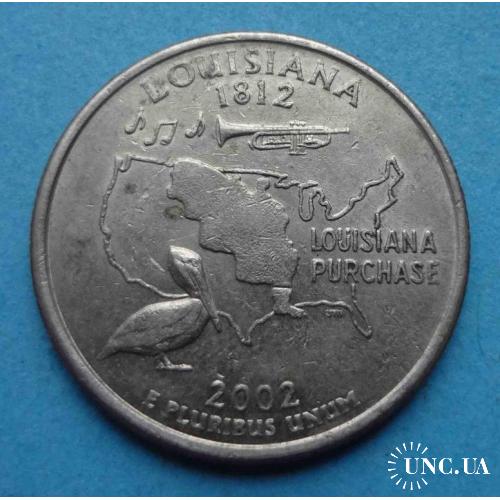 США 25 центов 2002 год P Луизиана