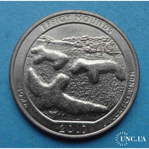 США 25 центов 2017 год D Национальный памятник Эффиджи-Маундз