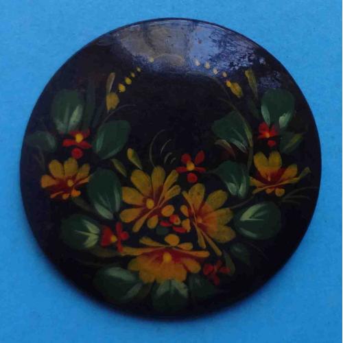 Значок брошь Ручная роспись Цветы (62)