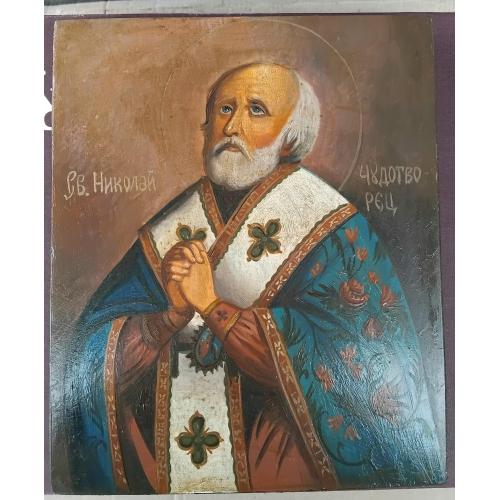 Икона 'Св. Николай' масло,дерево.