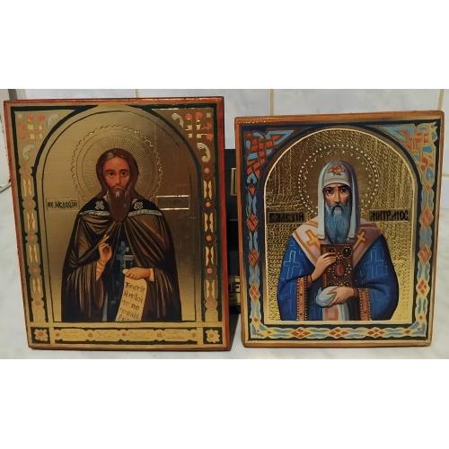 Иконы писаные маслом св.Алексей и св.Мефодий ☝️(люкс!)