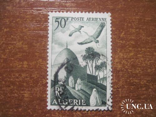 Алжир французский  1949 авиапочта  мечеть пальмы журавли  ГАШ