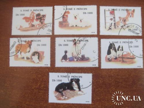 Сан-Томе и Принсипи 1995 коты с собаками фауна  СТО
