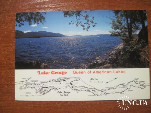 США Озеро Джордж lake george природа карта  **
